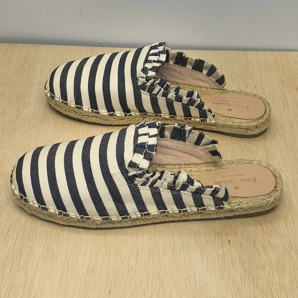 Kate Spade Laila Espadrille Mule Black/Cream Size 10M - Picture 2 of 5